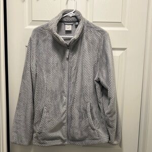 Gray Chevron Fleece Jacket
